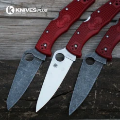 MODIFIED Spyderco Endura 4 - The Red Dragon - Acid Wash - Regrind - Rit Dyed Handle -Knives Shop 3 ENDURA