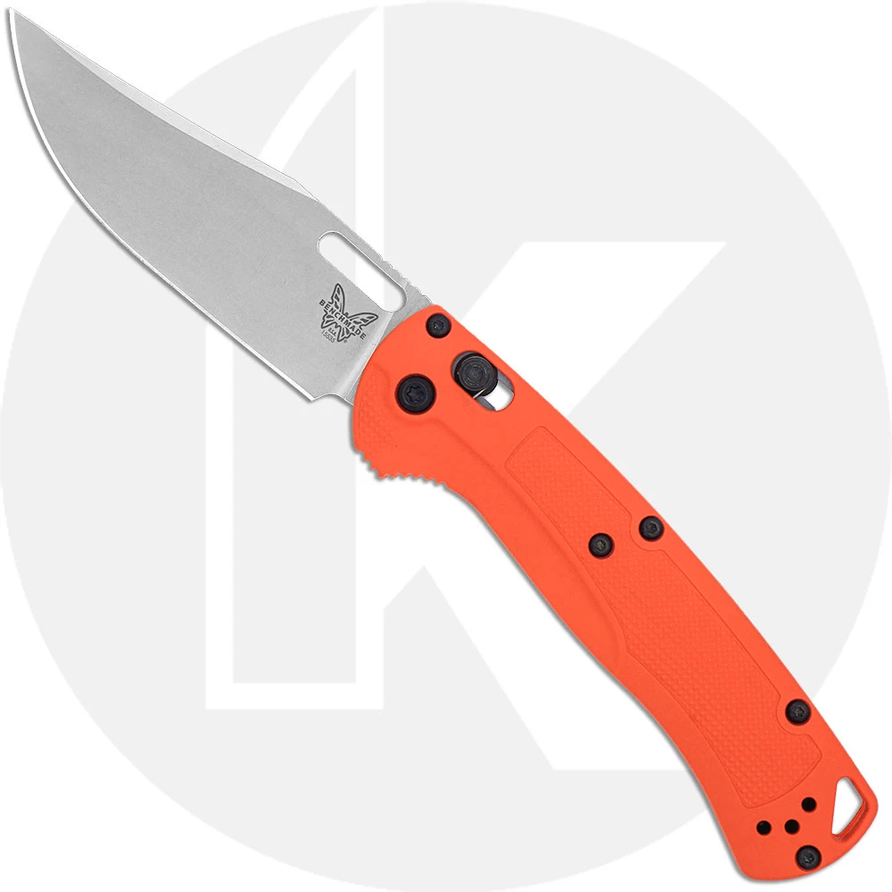 Benchmade Taggedout 15535 - CPM 154 Clip Point - Orange Grivory - AXIS Lock Folder - USA Made 1 Benchmade Taggedout 15535 - CPM 154 Clip Point - Orange Grivory - AXIS Lock Folder - USA Made