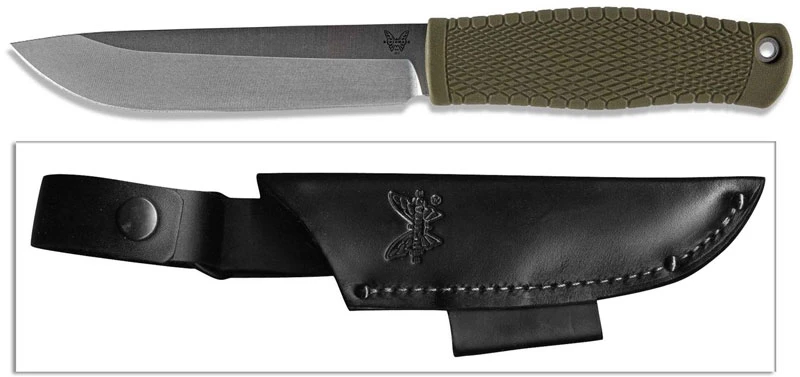 Benchmade Leuku 202 - CPM 3V Drop Point Fixed Blade - Ranger Green Santoprene Handle - Bushcraft Knife - USA Made 2 Benchmade Leuku 202 - CPM 3V Drop Point Fixed Blade - Ranger Green Santoprene Handle - Bushcraft Knife - USA Made - Image 2