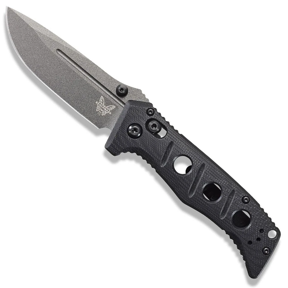 Benchmade Mini Adamas 273GY-1 Knife - Shane Sibert - Tungsten Grey CruWear Drop Point - Black G10 - AXIS Lock Folder - USA Made 1 Benchmade Mini Adamas 273GY-1 Knife - Shane Sibert - Tungsten Grey CruWear Drop Point - Black G10 - AXIS Lock Folder - USA Made