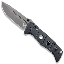 Benchmade Adamas 275GY-1 Knife - Shane Sibert - Tungsten Grey CruWear Drop Point - Black G10 - AXIS Lock Folder - USA Made