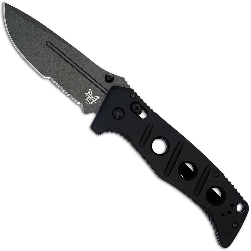 Benchmade Adamas 275SGY-1 Knife - Shane Sibert - Part Serrated - Tungsten Grey CruWear Drop Point - Black G10 - AXIS Lock Folder - USA Made 1 Benchmade Adamas 275SGY-1 Knife - Shane Sibert - Part Serrated - Tungsten Grey CruWear Drop Point - Black G10 - AXIS Lock Folder - USA Made