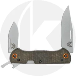 Benchmade Weekender 317-1 - S30V Clip Point And Spear Point - Cap Lifter - Dark Brown Canvas Micarta - Slip Joint Folder - USA Made