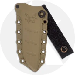 Benchmade Fixed Adamas 375FE-1 Knife - Shane Sibert - Single Piece Flat Earth CruWear Drop Point - Tan PIM Sheath - USA Made -Knives Shop BM 375FDE SHEESH