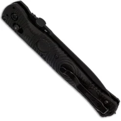 Benchmade SOCP Tactical Folder 391BK - Black Plain Edge D2 Spear Point - Black CF Elite - AXIS Lock Folder - USA Made -Knives Shop BM 391BK FRONT CLOSED