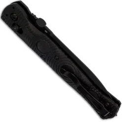 Benchmade SOCP Tactical Folder 391SBK - Black Part Serrated D2 Spear Point - Black CF Elite - AXIS Lock Folder - USA Made -Knives Shop BM 391SBK FRONT CLOSED