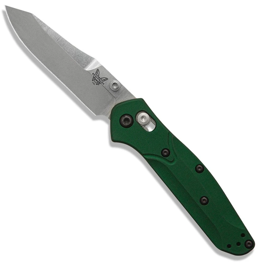 Benchmade Mini Osborne 945 Knife - Warren Osborne - Satin S30V Reverse Tanto - Green Aluminum - AXIS Lock Folder - USA Made 1 Benchmade Mini Osborne 945 Knife - Warren Osborne - Satin S30V Reverse Tanto - Green Aluminum - AXIS Lock Folder - USA Made