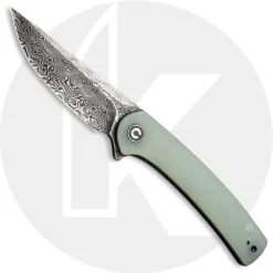 CIVIVI Mini Asticus Knife C19026B-DS1 - Black Hand Rubbed Damascus Drop Point - Natural G10 - Liner Lock Flipper Folder