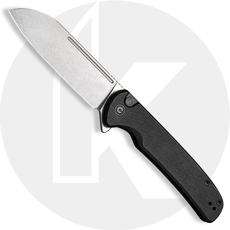 CIVIVI Chevalier C20022-1 - Stonewash 14C28N - Black G10 - Button Lock Flipper Folder 1 CIVIVI Chevalier C20022-1 - Stonewash 14C28N - Black G10 - Button Lock Flipper Folder