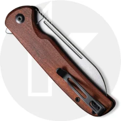 CIVIVI Chevalier C20022-3 - Stonewash 14C28N - Cuibourtia Wood - Button Lock Flipper Folder -Knives Shop C20022 3 Chevalier CLOSED BACK