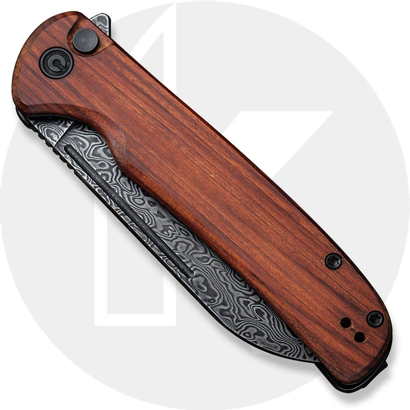 CIVIVI Chevalier C20022-DS1 - Black Damascus - Cuibourtia Wood - Button Lock Flipper Folder 2 CIVIVI Chevalier C20022-DS1 - Black Damascus - Cuibourtia Wood - Button Lock Flipper Folder - Image 2