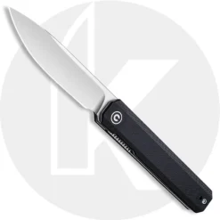 CIVIVI Exarch Knife C2003C - Value Price EDC - Satin D2 Drop Point - Black G10 - Liner Lock - Front Flipper Folder