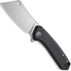 CIVIVI Mini Mastodon Knife C2011C - Stonewash Cleaver Style Blade - Black G10 - Liner Lock Flipper Folder