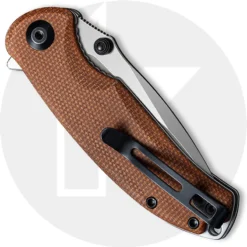 CIVIVI Pintail C2020A - Satin S35VN Drop Point - Brown Micarta - Liner Lock Flipper Folder -Knives Shop C2020A CLOSED BACK