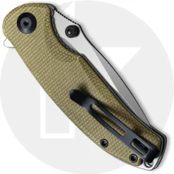 CIVIVI Pintail C2020B - Satin S35VN Drop Point - Olive Micarta - Liner Lock Flipper Folder -Knives Shop C2020B CLOSED BACK