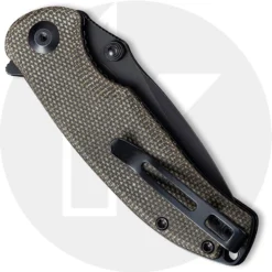 CIVIVI Pintail C2020C - Black Stonewash S35VN Drop Point - Dark Green Micarta - Liner Lock Flipper Folder -Knives Shop C2020C CLOSED BACK