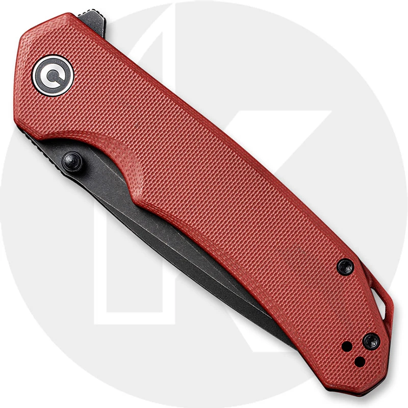 CIVIVI Brazen Knife C2023B - Value Price EDC - Black Stonewash D2 Tanto - Burgundy G10 - Liner Lock - Flipper Folder 2 CIVIVI Brazen Knife C2023B - Value Price EDC - Black Stonewash D2 Tanto - Burgundy G10 - Liner Lock - Flipper Folder - Image 2
