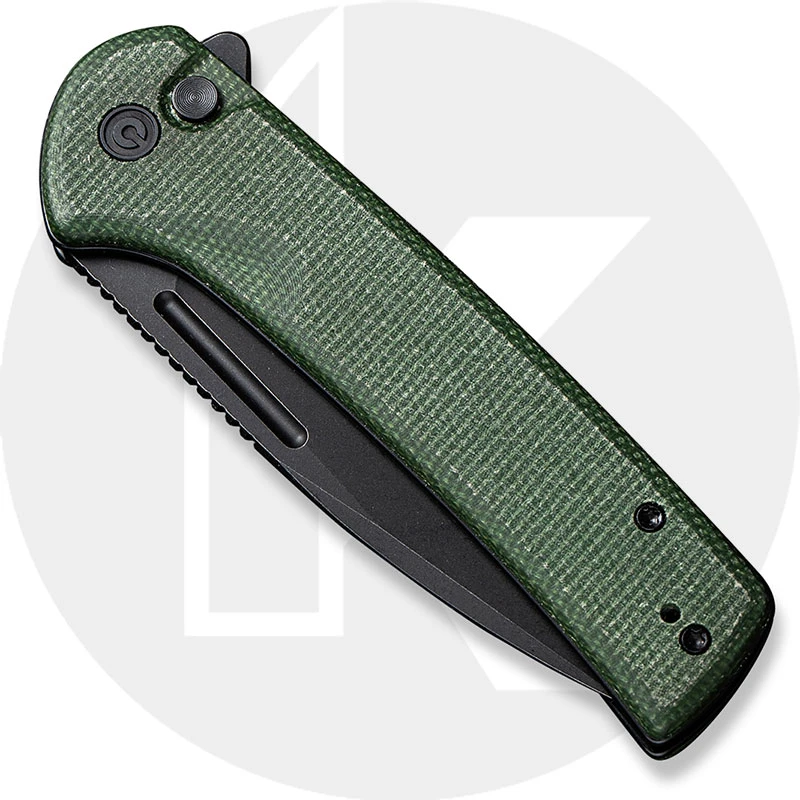 CIVIVI Conspirator C21006-2 - Black Stonewash Nitro-V - Green Micarta - Button Lock Flipper Folder 2 CIVIVI Conspirator C21006-2 - Black Stonewash Nitro-V - Green Micarta - Button Lock Flipper Folder - Image 2