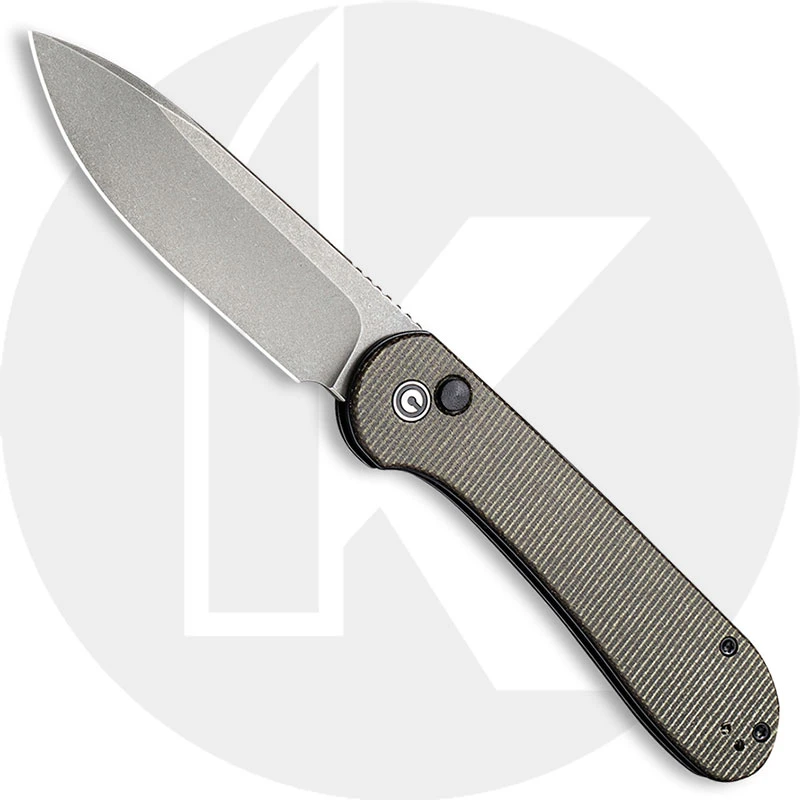 CIVIVI Button Lock Elementum C2103C - Gray Stonewash 14C28N - Dark Green Micarta - Manual Action - Button Lock Folder 1 CIVIVI Button Lock Elementum C2103C - Gray Stonewash 14C28N - Dark Green Micarta - Manual Action - Button Lock Folder