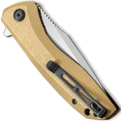 CIVIVI Baklash Knife C801J - Satin 154CM Drop Point - Stonewash Brass - Liner Lock Flipper Folder 5 CIVIVI Baklash Knife C801J - Satin 154CM Drop Point - Stonewash Brass - Liner Lock Flipper Folder -Knives Shop C801J CLOSED BACK