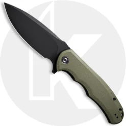CIVIVI Praxis Knife C803F - Value Price EDC - Black Stonewash Drop Point - OD Green G10 - Liner Lock Flipper Folder