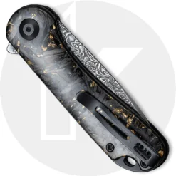 CIVIVI Elementum C907C-DS1 - Black Damascus Drop Point - Shredded CF / Golden Shred - Liner Lock Flipper Folder 5 CIVIVI Elementum C907C-DS1 - Black Damascus Drop Point - Shredded CF / Golden Shred - Liner Lock Flipper Folder -Knives Shop C907C DS1 Elementum CLOSED BACK