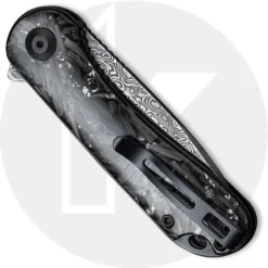 CIVIVI Elementum C907C-DS2 - Black Damascus Drop Point - Shredded CF / Silvery Shred - Liner Lock Flipper Folder 5 CIVIVI Elementum C907C-DS2 - Black Damascus Drop Point - Shredded CF / Silvery Shred - Liner Lock Flipper Folder -Knives Shop C907C DS2 Elementum CLOSED BACK