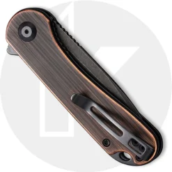 CIVIVI Elementum C907T-B - Black Stonewash D2 Tanto - Black Hand Rubbed Copper - Liner Lock - Flipper Folder -Knives Shop C907T B ElementumTanto CLOSED BACK
