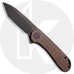 CIVIVI Elementum C907T-C - Black Stonewash D2 Tanto - Dark Brown Matrix Micarta - Liner Lock - Flipper Folder