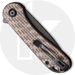 CIVIVI Elementum C907T-D - Black Stonewash D2 Tanto - Brown Matrix Micarta - Liner Lock - Flipper Folder -Knives Shop C907T D ElementumTanto CLOSED BACK