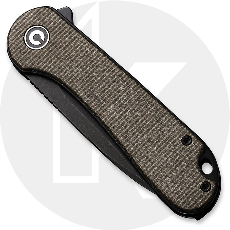 CIVIVI Elementum Knife C907Z - Black Stonewash D2 Drop Point - Dark Green Micarta - Liner Lock Flipper Folder 2 CIVIVI Elementum Knife C907Z - Black Stonewash D2 Drop Point - Dark Green Micarta - Liner Lock Flipper Folder - Image 2