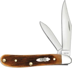 Case Peanut Knife 17893 Sawcut Jig Barehead Amber Bone 6220SS