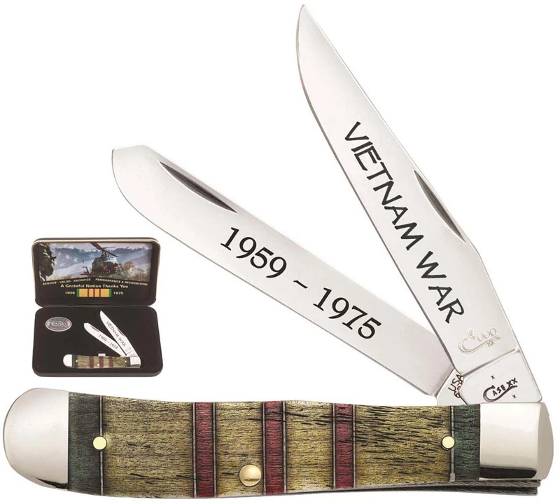 Case 22040 Vietnam War Trapper Knife Gift Set Embellished Smooth Natural Bone 6254SS 1 Case 22040 Vietnam War Trapper Knife Gift Set Embellished Smooth Natural Bone 6254SS