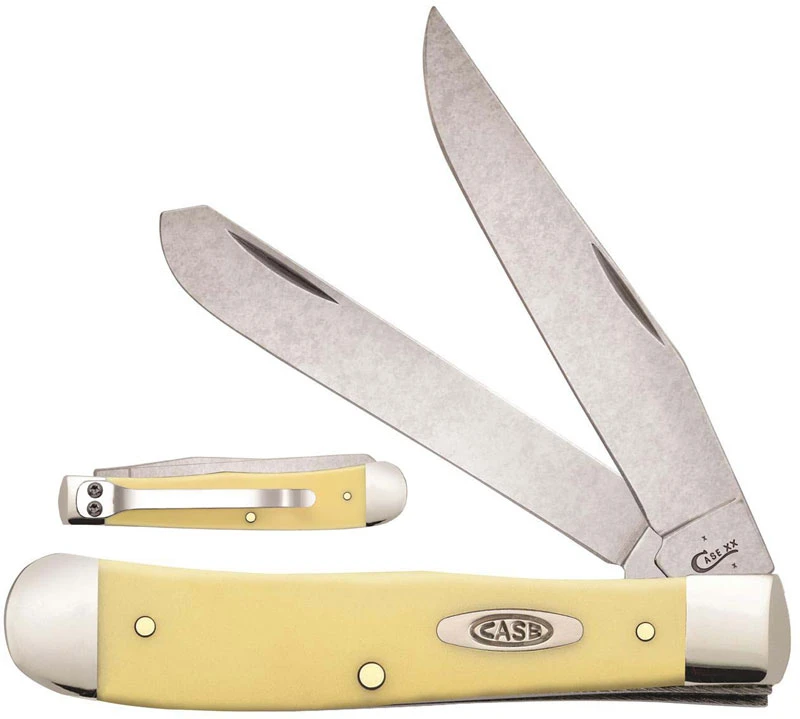 Case Trapper With Clip 30114 Smooth Yellow Synthetic CV 3254CCV