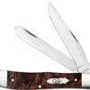 Case Trapper Knife 64060 - Brown Maple Burl Wood - 7254SS