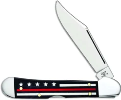 Case Mini CopperLock Knife 07312 Red Line Stripes Of Service 61749LSS