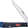 Case Slimline Trapper Knife 07323 Navy Blue Bone 61048SS