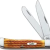 Case Knives: Case Trapper Knife, Pocket Worn Harvest Orange, CA-7401