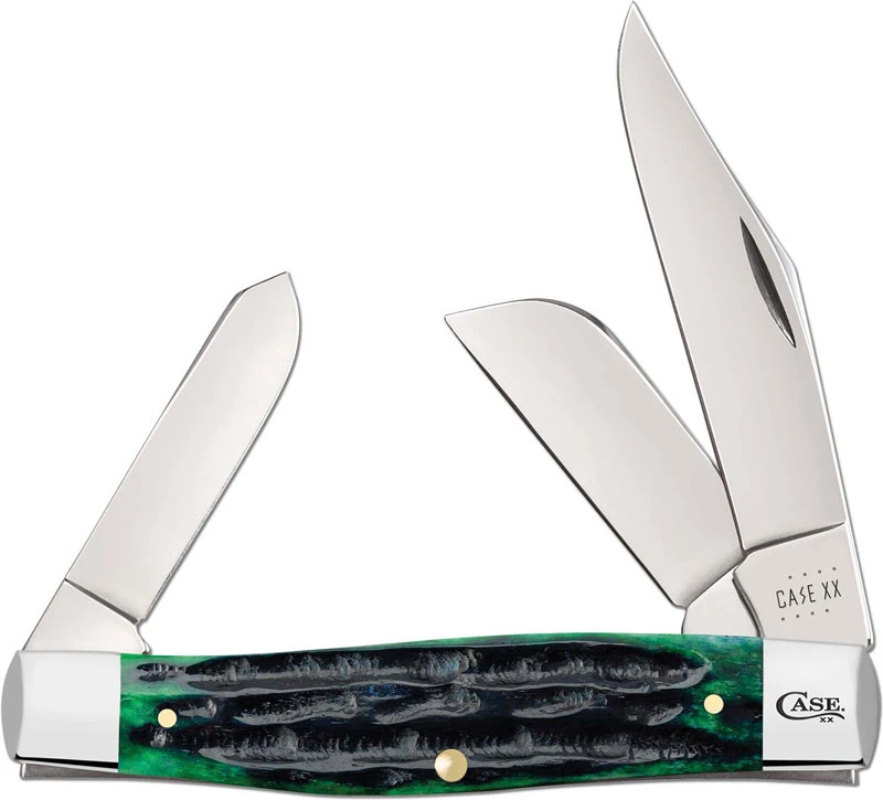 Case Large Stockman Knife 75833 - Hunter Green Bone - 6375SS 1 Case Large Stockman Knife 75833 - Hunter Green Bone - 6375SS