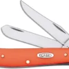 Case Mini Trapper Knife, Smooth Orange Synthetic, CA-80505