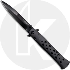 Cold Steel Ti-Lite G10 26C4 Knife - 4 Inch S35VN Black Blade - Black G10 Open On Withdrawal