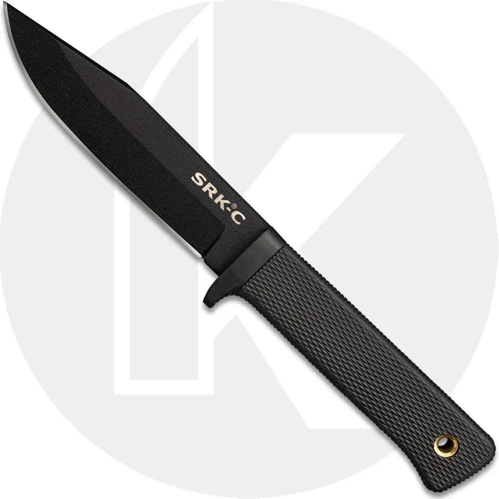 Cold Steel SRK Compact Knife 49LCKD - Value Priced - Black SK-5 Clip Point Fixed Blade - Kray Ex Handle 1 Cold Steel SRK Compact Knife 49LCKD - Value Priced - Black SK-5 Clip Point Fixed Blade - Kray Ex Handle