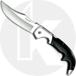 Cold Steel 62MB Large Espada Knife S35VN Open On Withdrawal Polished Aluminum And G10 Tri-Ad Lock Folder