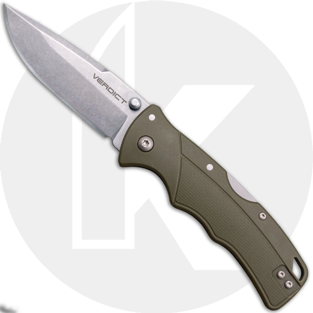 Cold Steel Verdict FL-C3SPSSODG - Stonewash 4116SS Spear Point - OD Green GFN - Tri-Ad Lock Folder 1 Cold Steel Verdict FL-C3SPSSODG - Stonewash 4116SS Spear Point - OD Green GFN - Tri-Ad Lock Folder