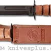 KABAR Knife, USMC Plain Edge With Leather Sheath, KA-1217