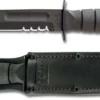 KA-1257, KA-BAR Short Black Utility, Part Serrated Edge, Leather