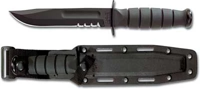 KA-1259, KA-BAR Short Black Utility, Part Serrated Edge, Synthetic Sheath 1 KA-1259, KA-BAR Short Black Utility, Part Serrated Edge, Synthetic Sheath