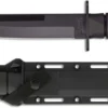 KABAR Modified Tanto 1266 - Fighting Utility Knife - Black Fixed Blade - Kraton G Handle - USA Made