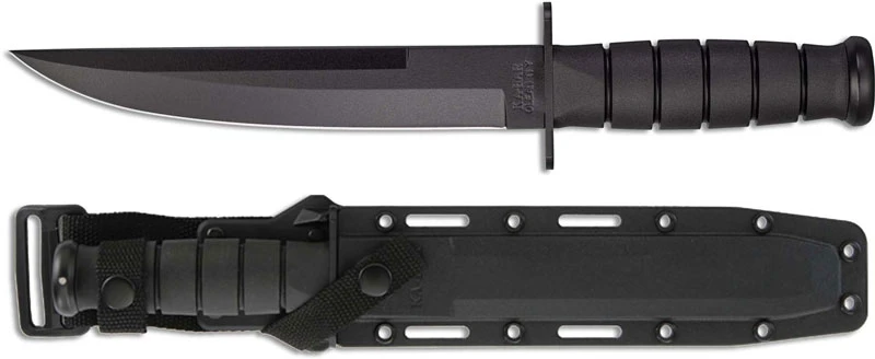KABAR Modified Tanto 1266 - Fighting Utility Knife - Black Fixed Blade - Kraton G Handle - USA Made 1 KABAR Modified Tanto 1266 - Fighting Utility Knife - Black Fixed Blade - Kraton G Handle - USA Made