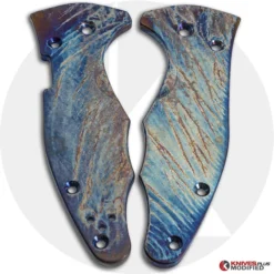 MODIFIED Spyderco Yojimbo 2 Knife With Acid Stonewash & Titanium Flytanium Scales - MAYHEM FINISH -Knives Shop KP 395 1 NEW 2 LOGO